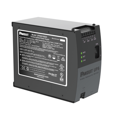 PANDUIT - UPS Industrial de 100 Watts, 24 Vcd de Entrada, Instalación en Riel DIN Estándar de 35mm, Temperatura de operación de -40 a 60 ºC