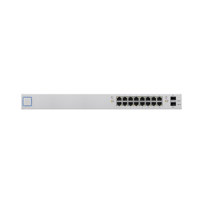UBIQUITI - Switch UniFi administrable de 18 puertos (16 Gibabit PoE+ 802.3at/af y pasivo 24V + 2 SFP) 150 Watts
