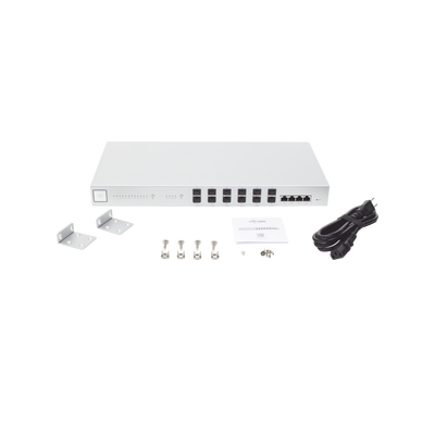 UBIQUITI - UniFi Switch 16 XG, Capa 2 de 12 puertos SFP+ 10 Gb + 4 puertos 10G Base-T (RJ-45)