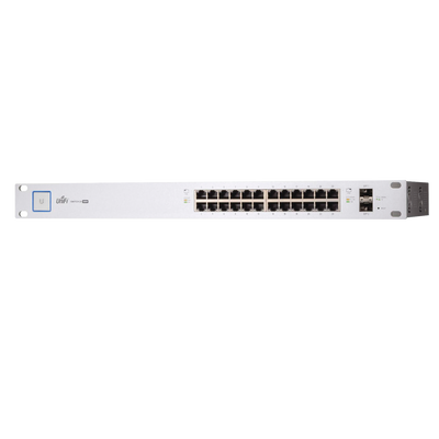 UBIQUITI - Switch PoE UniFi capa 2 Administrable de 26 puertos Gigabit (24 eth PoE y 2 SFP) 802.3 af/at / Pasivo 24V, 500 Watts, throughput de 38.69 Mpps
