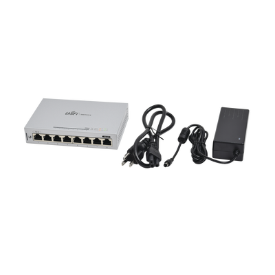 UBIQUITI - Switch UniFi Administrable capa 2 de 8 Puertos Gigabit (7 Ethernet y 1 PoE Pasivo 48V)