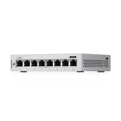 UBIQUITI - Switch UniFi Administrable capa 2 de 8 Puertos Gigabit (7 Ethernet y 1 PoE Pasivo 48V)