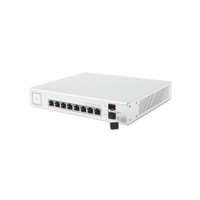 UBIQUITI - Switch UniFi Administrable de 8 Puertos Gigabit PoE+ 802.3at/af y PoE Pasivo 24V.