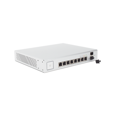 UBIQUITI - Switch UniFi Administrable de 8 Puertos Gigabit PoE+ 802.3at/af y PoE Pasivo 24V.