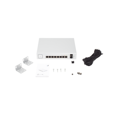 UBIQUITI - Switch UniFi Administrable de 8 Puertos Gigabit PoE+ 802.3at/af y PoE Pasivo 24V.