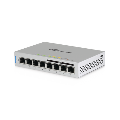 UBIQUITI - Switch UniFi Administrable capa 2 de 8 puertos Gigabit (4 Puertos Gigabit PoE 802.3af y 4 puertos Gigabit ethernet) 60W