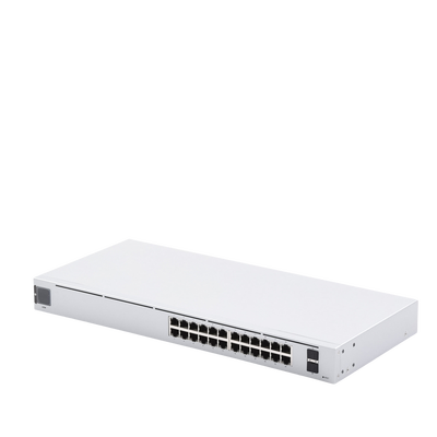 UBIQUITI - UniFi Switch USW-24, Capa 2 de 24 puertos 10/100/1000 Mbps + 2 puertos 1G SFP, pantalla informativa