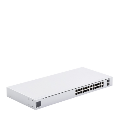 UBIQUITI - UniFi Switch USW-24, Capa 2 de 24 puertos 10/100/1000 Mbps + 2 puertos 1G SFP, pantalla informativa
