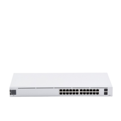 UBIQUITI - UniFi Switch USW-24, Capa 2 de 24 puertos 10/100/1000 Mbps + 2 puertos 1G SFP, pantalla informativa