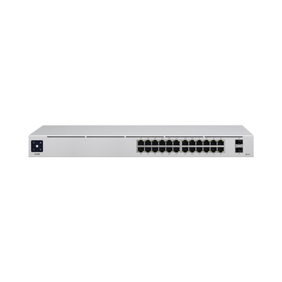 UBIQUITI - UniFi Switch USW-24-POE Gen2, Capa 2 de 24 puertos (16 puertos PoE 802.3af/at + 8 puertos Gigabit) + 2 puertos 1G SFP, 95W, pantalla informativa