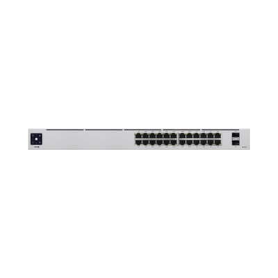 UBIQUITI - UniFi Switch USW-24-POE Gen2, Capa 2 de 24 puertos (16 puertos PoE 802.3af/at + 8 puertos Gigabit) + 2 puertos 1G SFP, 95W, pantalla informativa