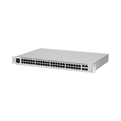 UBIQUITI - UniFi Switch USW-48-POE, Capa 2 de 48 puertos (32 puertos PoE 802.3af/at + 16 puertos Gigabit) + 4 puertos 1G SFP, 195W, pantalla informativa