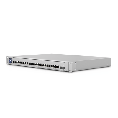 UBIQUITI - UniFi Switch Empresarial Capa 3 de 24 puertos PoE 802.3af/at (12 puertos 2.5G y 12 puertos 1G) + 2 puertos 1/10G SFP+, 400W, pantalla informativa