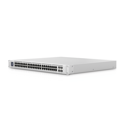 UBIQUITI - UniFi Switch Enterprise administrable capa 3, 48 puertos 2.5GbE RJ45 POE+, 4 puertos 10G SFP+, 720W, con pantalla táctil de 1.3"