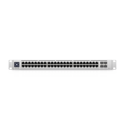 UBIQUITI - UniFi Switch Enterprise administrable capa 3, 48 puertos 2.5GbE RJ45 POE+, 4 puertos 10G SFP+, 720W, con pantalla táctil de 1.3"