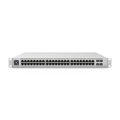 UBIQUITI - UniFi Switch Enterprise administrable capa 3, 48 puertos 2.5GbE RJ45 POE+, 4 puertos 10G SFP+, 720W, con pantalla táctil de 1.3"