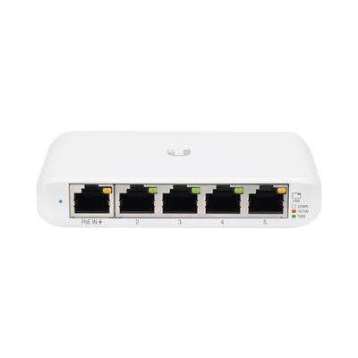 UBIQUITI - Switch UniFi Administrable Compacto de 5 Puertos 10/100/1000 Mbps, soporta entrada de PoE 802.3af/at