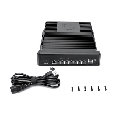 UBIQUITI - Switch industrial UniFi PoE de 10 puertos Gigabit (8 x 802.3bt y 2 x Ethernet) para temperaturas extremas
