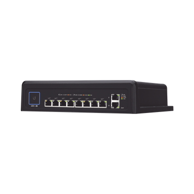UBIQUITI - Switch industrial UniFi PoE de 10 puertos Gigabit (8 x 802.3bt y 2 x Ethernet) para temperaturas extremas