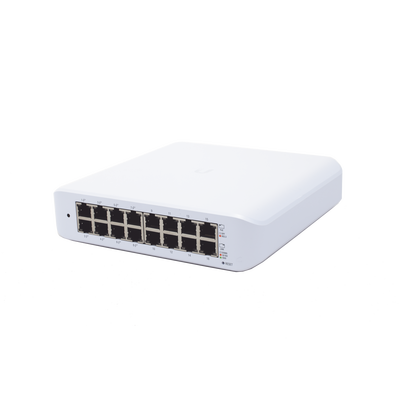 UBIQUITI - Switch UniFi Lite Administrable PoE de 16 Puertos 10/100/1000 Mbps (8 puertos 802.3af/at), 45 W