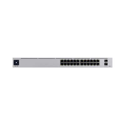 UBIQUITI - UniFi Switch USW-Pro-24-POE Gen2, con funciones capa 3, de 24 puertos PoE 802.3at/bt + 2 puertos 1/10G SFP+, 400W, pantalla informativa