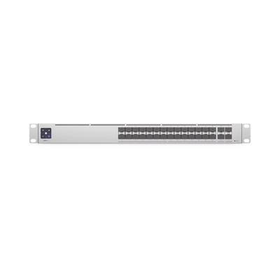 UBIQUITI - UniFi Switch PRO Aggregation Capa 3 para fibra óptica con 28 puertos SFP+ (10G) y 4 puertos SFP28 (25G), pantalla informativa