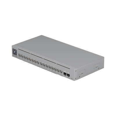 UBIQUITI - UniFi Switch Pro Max 16 PoE con funciones Capa 3, 16 puertos EtherLight RGB / (4) puertos 2.5 GbE POE++ y (12) puertos GbE POE+ /(2) puertos SFP+ 10G /con pantalla táctil informativa, hasta 180W de presupuesto POE