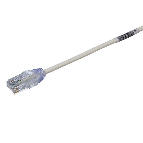 PANDUIT - Cable de Parcheo TX6, UTP Cat6, Diámetro Reducido (28AWG), Color Blanco, 0.5 Metros (1.64 Pies)
