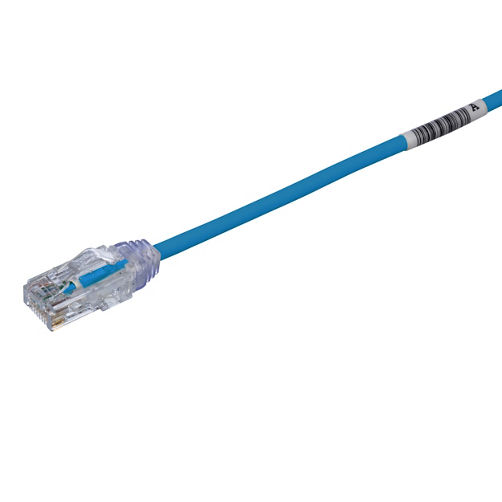 PANDUIT - Cable de Parcheo TX6, UTP Cat6, Diámetro Reducido (28AWG), Color Azul, 0.5 Metros (1.64 Pies)