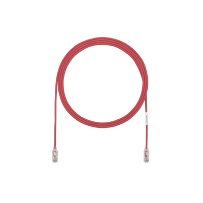PANDUIT - Cable de Parcheo TX6, UTP Cat6, Diámetro Reducido (28AWG), Color Rojo, 3.05 Metros (10 Pies)