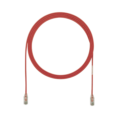 PANDUIT - Cable de Parcheo TX6, UTP Cat6, Diámetro Reducido (28AWG), Color Rojo, 3.66 Metros (12 Pies)