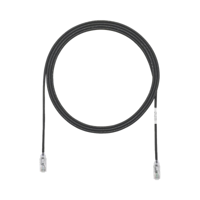 PANDUIT - Cable de Parcheo TX6, UTP Cat6, Diámetro Reducido (28AWG), Color Negro, 0.3 Metros (1 Pie)
