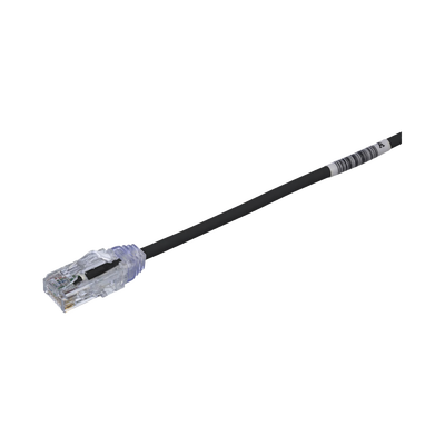 PANDUIT - Cable de Parcheo TX6, UTP Cat6, Diámetro Reducido (28AWG), Color Negro, 0.3 Metros (1 Pie)