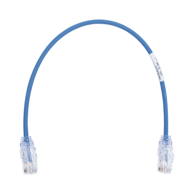 PANDUIT - Cable de Parcheo TX6, UTP Cat6, Diámetro Reducido (28AWG), Color Azul, 0.3 Metros (1 Pie)