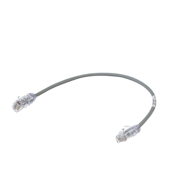 PANDUIT - Cable de Parcheo TX6, UTP Cat6, Diámetro Reducido (28AWG), Color Gris, 0.30 Metros (1 Pie)