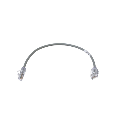 PANDUIT - Cable de Parcheo TX6, UTP Cat6, Diámetro Reducido (28AWG), Color Gris, 0.30 Metros (1 Pie)