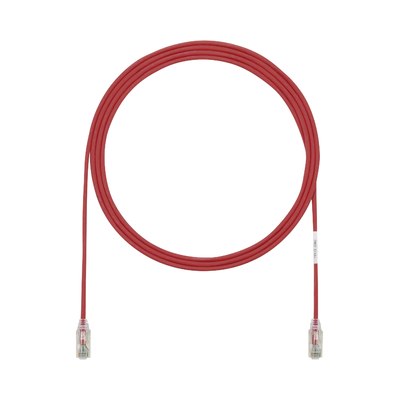 PANDUIT - Cable de Parcheo TX6, UTP Cat6, Diámetro Reducido (28AWG), Color Rojo, 0.3 Metros (1 Pie)