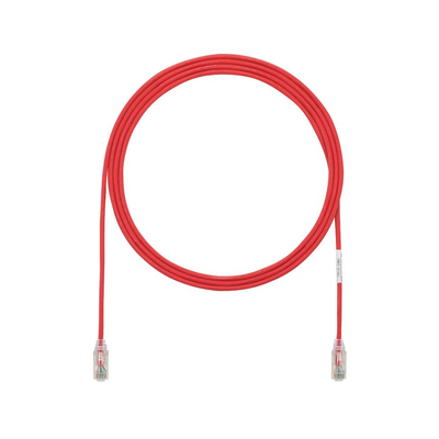 PANDUIT - Cable de Parcheo TX6, UTP Cat6, Diámetro Reducido (28AWG), Color Rojo, 10.06 Metros (33 Pies)