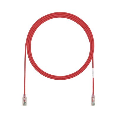 PANDUIT - Cable de Parcheo TX6, UTP Cat6, Diámetro Reducido (28AWG), Color Rojo, 0.91 Metros (3 Pies)