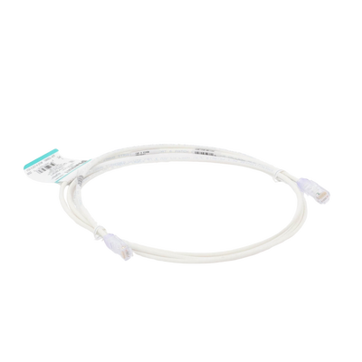 PANDUIT - Cable de Parcheo TX6, UTP Cat6, Diámetro Reducido (28AWG), Color Blanco Mate, 2.13 Metros (7 Pies)