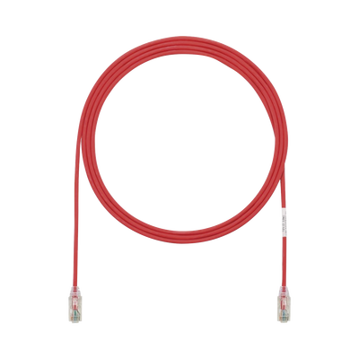 PANDUIT - Cable de Parcheo TX6, UTP Cat6, Diámetro Reducido (28AWG), Color Rojo, 2.13 Metros (7 Pies)