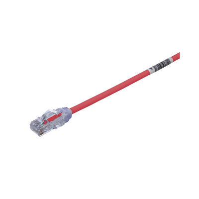 PANDUIT - Cable de Parcheo UTP Cat6A, CM/LSZH, Diámetro Reducido (28AWG), Color Rojo, 3.05 Metros (10 Pies)