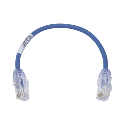 PANDUIT - Cable de Parcheo UTP Cat6A, CM/LSZH, Diámetro Reducido (28AWG), Color Azul, 0.3 Metros (1 Pie)