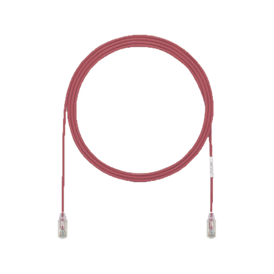 PANDUIT - Cable de Parcheo UTP Cat6A, CM/LSZH, Diámetro Reducido (28AWG), Color Rojo, 0.91 Metros (3 Pies)
