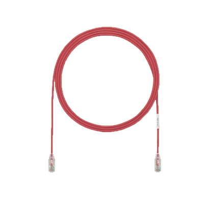PANDUIT - Cable de Parcheo UTP Cat6A, CM/LSZH, Diámetro Reducido (28AWG), Color Rojo, 15.24 Metros (50 Pies)