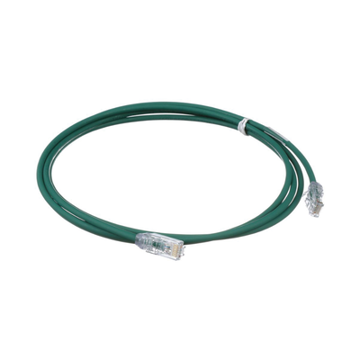 PANDUIT - Cable de Parcheo UTP Cat6A, CM/LSZH, Diámetro Reducido (28AWG), Color Verde, 2.13 Metros (7 Pies)