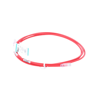 PANDUIT - Cable de Parcheo UTP Cat6A, CM/LSZH, Diámetro Reducido (28AWG), Color Rojo, 2.13 Metros (7 Pies)
