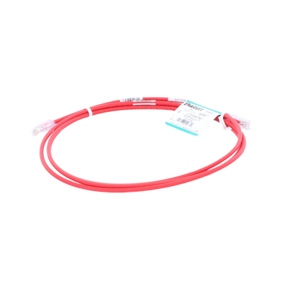 PANDUIT - Cable de Parcheo UTP Cat6A, CM/LSZH, Diámetro Reducido (28AWG), Color Rojo, 2.13 Metros (7 Pies)