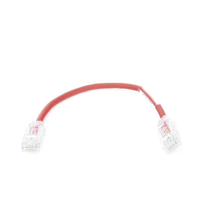 PANDUIT - Cable de Parcheo UTP, Cat6A, Diámetro Reducido (28 AWG), CM/LSZH, Color Rojo, 20.3 cm (8 Pulgadas)
