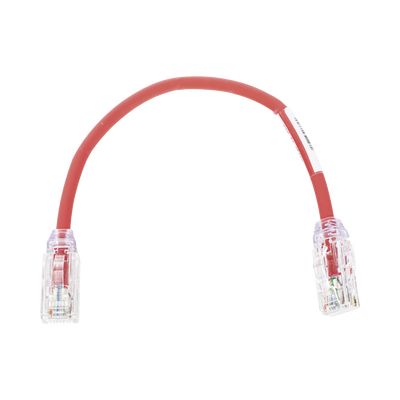 PANDUIT - Cable de Parcheo UTP, Cat6A, Diámetro Reducido (28 AWG), CM/LSZH, Color Rojo, 20.3 cm (8 Pulgadas)